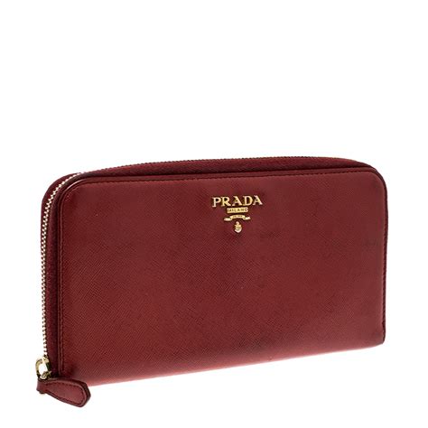 prada wallet women red|Prada zipper wallet.